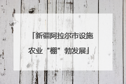 新疆阿拉尔市设施农业“棚”勃发展