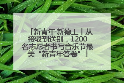 新青年·新德工丨从接驳到送别，1200名志愿者书写音乐节最美“新青年答卷”