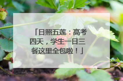 日照五莲：高考四天，学生一日三餐这里全包啦！