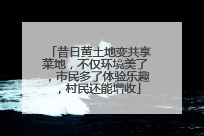 昔日黄土地变共享菜地，不仅环境美了，市民多了体验乐趣，村民还能增收