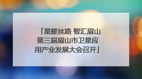 星耀丝路 智汇眉山 第三届眉山市卫星应用产业发展大会召开