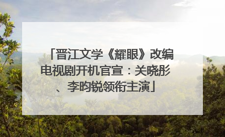 晋江文学《耀眼》改编电视剧开机官宣：关晓彤、李昀锐领衔主演