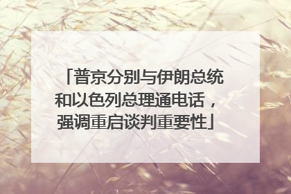 普京分别与伊朗总统和以色列总理通电话，强调重启谈判重要性
