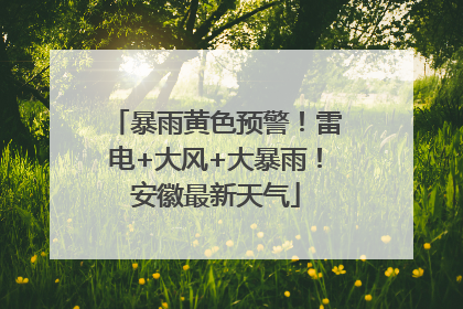 暴雨黄色预警！雷电+大风+大暴雨！安徽最新天气