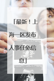 最新！上海一区发布人事任免信息