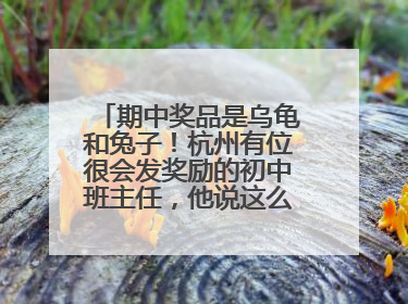期中奖品是乌龟和兔子！杭州有位很会发奖励的初中班主任，他说这么做很值