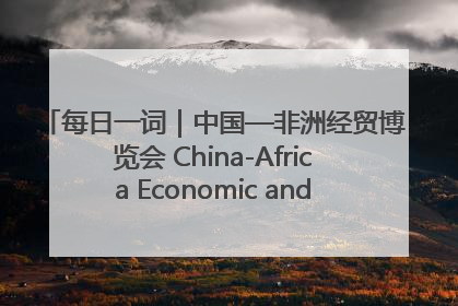 每日一词｜中国—非洲经贸博览会 China-Africa Economic and Trade Expo