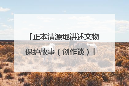 正本清源地讲述文物保护故事（创作谈）