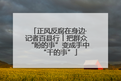 正风反腐在身边·记者百县行丨把群众“盼的事”变成手中“干的事”
