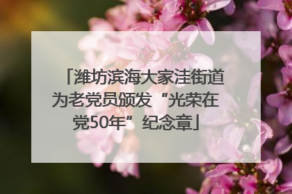 潍坊滨海大家洼街道为老党员颁发“光荣在党50年”纪念章