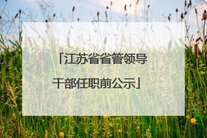 江苏省省管领导干部任职前公示