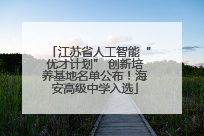 江苏省人工智能“优才计划” 创新培养基地名单公布！海安高级中学入选