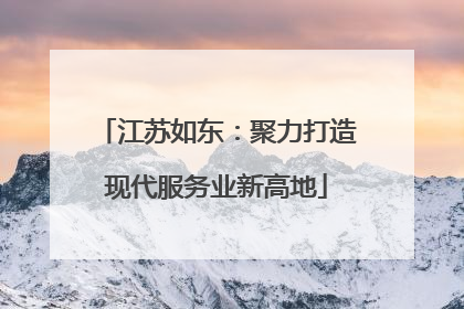 江苏如东：聚力打造现代服务业新高地