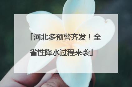 河北多预警齐发！全省性降水过程来袭