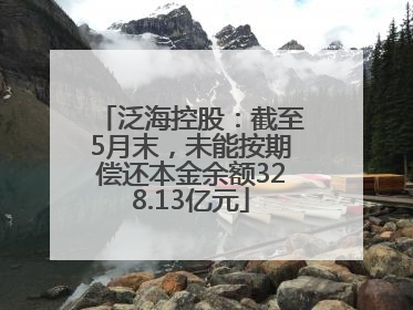 泛海控股：截至5月末，未能按期偿还本金余额328.13亿元