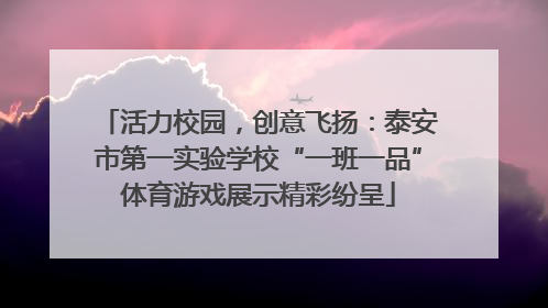 活力校园，创意飞扬：泰安市第一实验学校“一班一品”体育游戏展示精彩纷呈