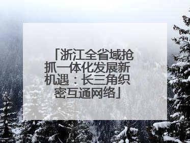 浙江全省域抢抓一体化发展新机遇：长三角织密互通网络