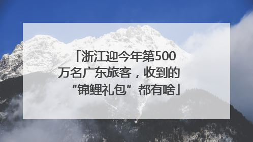 浙江迎今年第500万名广东旅客，收到的“锦鲤礼包”都有啥