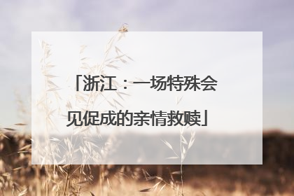 浙江：一场特殊会见促成的亲情救赎