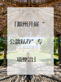 滁州开展“公款私存”专项整治