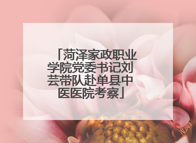 菏泽家政职业学院党委书记刘芸带队赴单县中医医院考察