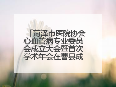 菏泽市医院协会心血管病专业委员会成立大会暨首次学术年会在曹县成功举行