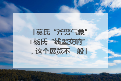 莫氏“斧劈气象”+杨氏“线墨交响”，这个展览不一般