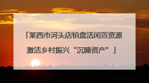 莱西市河头店镇盘活闲置资源 激活乡村振兴“沉睡资产”