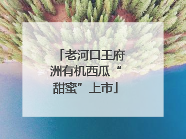 老河口王府洲有机西瓜“甜蜜”上市