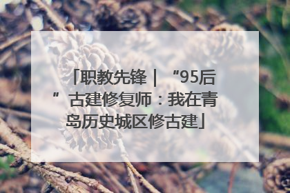 职教先锋｜“95后”古建修复师：我在青岛历史城区修古建