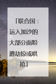联合国：运入加沙的大部分面粉遭劫掠或哄抢