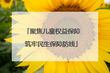 聚焦儿童权益保障 筑牢民生保障防线