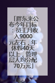 胖东来公布今年目标：员工月收入9000元左右，年休假40天以上，管理层人均分配70万元