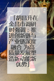 胡昌升在金昌市调研时强调：推进创新链与产业链深度融合 为高质量发展塑造新动能新优势