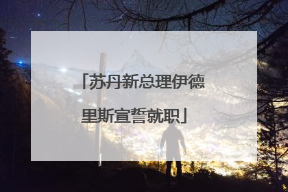 苏丹新总理伊德里斯宣誓就职