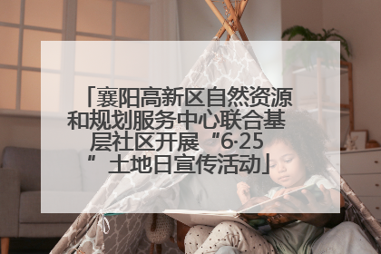 襄阳高新区自然资源和规划服务中心联合基层社区开展“6·25”土地日宣传活动