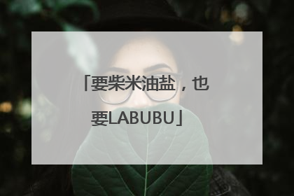 要柴米油盐，也要LABUBU