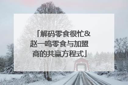 解码零食很忙&赵一鸣零食与加盟商的共赢方程式