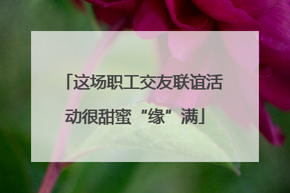 这场职工交友联谊活动很甜蜜“缘”满