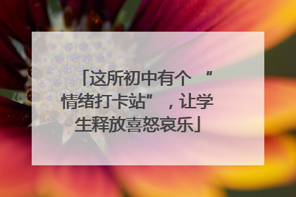 这所初中有个 “情绪打卡站”，让学生释放喜怒哀乐