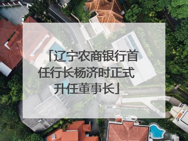 辽宁农商银行首任行长杨济时正式升任董事长