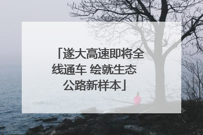 遂大高速即将全线通车 绘就生态公路新样本