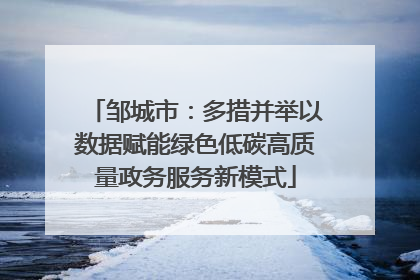 邹城市：多措并举以数据赋能绿色低碳高质量政务服务新模式