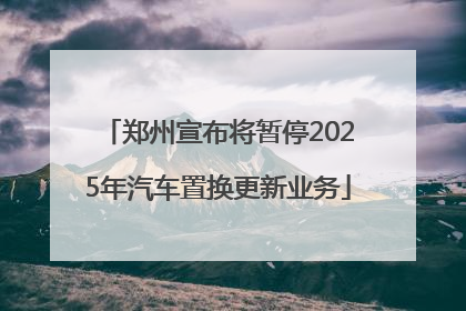 郑州宣布将暂停2025年汽车置换更新业务