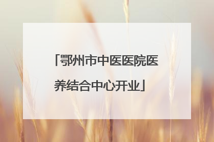 鄂州市中医医院医养结合中心开业