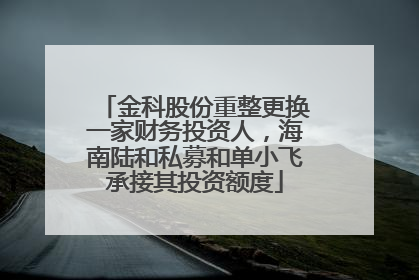 金科股份重整更换一家财务投资人，海南陆和私募和单小飞承接其投资额度
