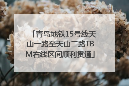 青岛地铁15号线天山一路至天山二路TBM右线区间顺利贯通
