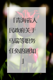 青海省人民政府关于马瑞等职务任免的通知
