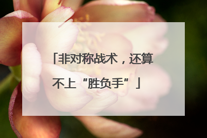 非对称战术，还算不上“胜负手”