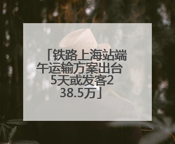 铁路上海站端午运输方案出台 5天或发客238.5万